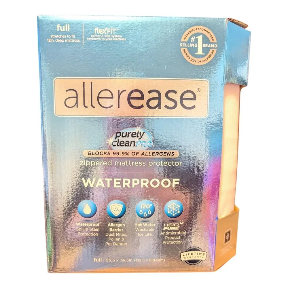 Allerease Reserve Collection Waterproof Mattress Zipper Cover Full Size White